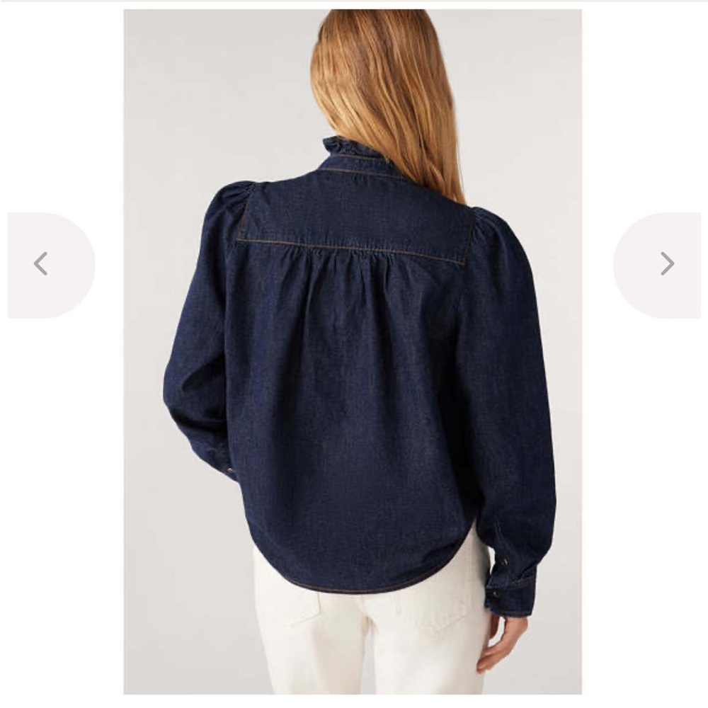 ba&sh Black Ruffle-Trim Button Front Blouse - Picture 4 of 9
